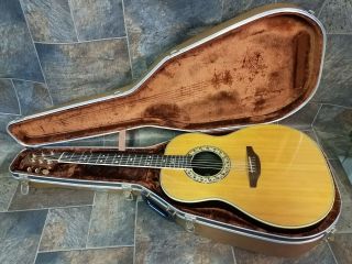 Vintage Ovation 1117 - 4 Acoustic Guitar With Hard Shell Case For Repair
