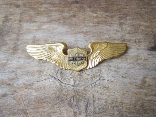 Vintage 1930s 40s Harley Davidson Motorcycle Gold Wings Metal Pin