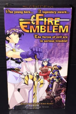 Fire Emblem Vhs Anime English Language Adv Films Oop Rare Complete W/ Insert