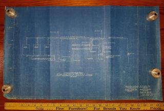 Reclaimed Vintage Cloth Blueprint Drawing,  Rca 1939 Addition To Plant,  201 - M