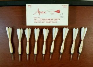 Vintage Apex Official No.  1 Tournament Darts 9 White
