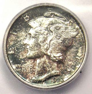 1923 - S Mercury Dime 10c Coin - Certified Icg Ms60 (unc) - Rare Date