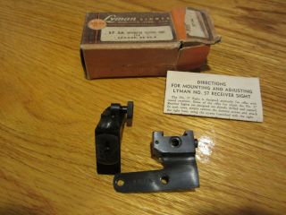 Vintage Lyman 57 Sa Micrometer Receiver Peepsight For Savage 99 /1899 Lever.