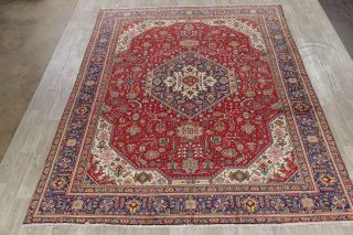 10 x 13 Traditional Floral Area Rugs Hand - Knotted Wool Dinning Room Carpet RED 2