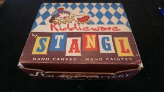 Vintage Stangl Pottery Kiddieware Barnyard Friends Childs Dish & Cup W/ Box