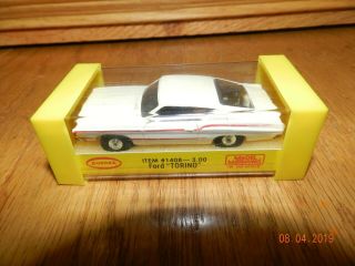 Vintage 1960s Aurora Thunderjet 1408 " Rare White " Ford Torino T - Jet Ho Slot Car