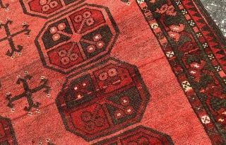 Auth: 20 ' s Antique Ersari Turkmen Powerful Iconic Tribal Beauty RED 5x6 NR 4