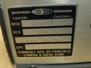 Vintage Systron - Donner Fairchild 6200B 6200 B Curve Tracer 8