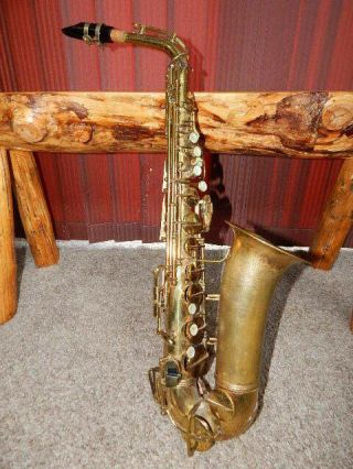 Vintage Carl Fischer York Saxophone - Scroll Stencil,  25426 Etched On Back