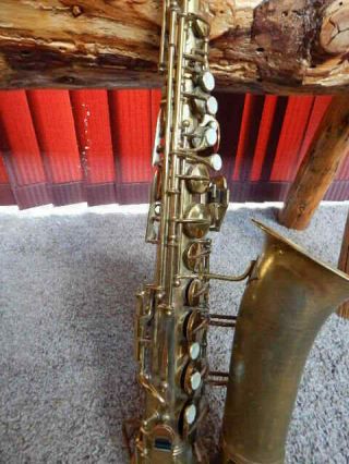 Vintage Carl Fischer York Saxophone - Scroll Stencil,  25426 Etched on Back 4
