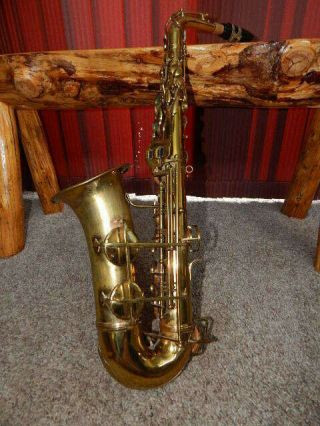 Vintage Carl Fischer York Saxophone - Scroll Stencil,  25426 Etched on Back 6