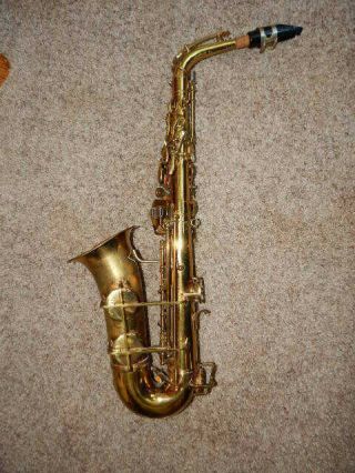 Vintage Carl Fischer York Saxophone - Scroll Stencil,  25426 Etched on Back 7