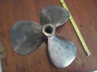 Vintage Brass 3 Blade Boat Prop Propeller 12 X 12 With 1 Inch Shaft See