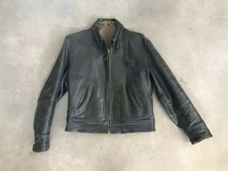 Vtg 40s Horsehide Leather Taubers Of California? Nob Hill Motorcycle Jacket L