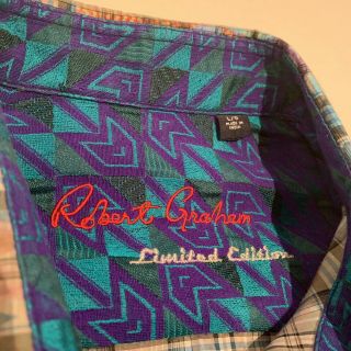 Robert Graham RARE Limited Edition Pattern Large Multicolor Embroidered 10
