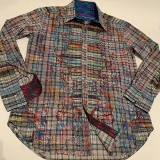 Robert Graham Rare Limited Edition Pattern Large Multicolor Embroidered