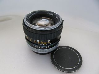 Vtg Canon Fd 50mm F:1.  4 Standard Prime Lens,  Chrome Nose,  Great,  9,  Nr