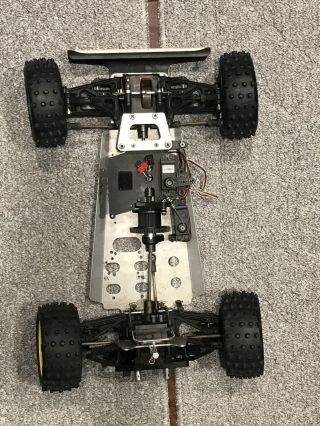 Kyosho Turbo Burns Nitro Rc Vintage Rolling Chassis W/ Transmission & Some Elect