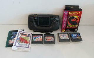 Vintage Sega Game Gear Portable Handheld Video Game System Model 2110 & 5x Games