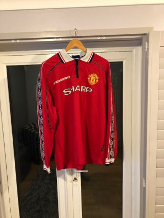 Manchester United Home Shirt Long Sleeve 1998/1999/2000 Vintage Jaap Stam Retro
