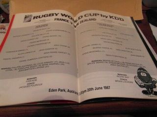 1987 WORLD CUP FINAL (FIRST WORLD CUP FINAL) rugby union programme RARE 3