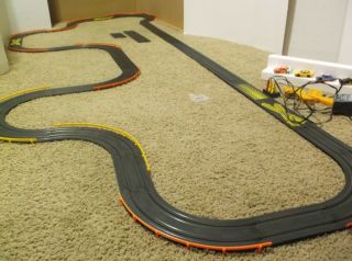 Vintage Tyco Slot Car Track And 4 - Nascars,  Hp - 2 Chassis Ho 1/64 Scale
