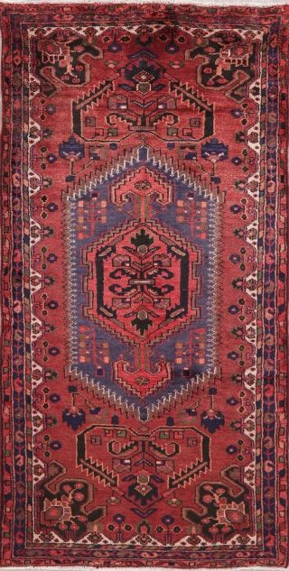 Tribal Geometric Oriental Area Rug Wool Traditional Hand - Knotted 4x7 Red Carpet