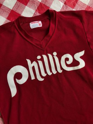 Vintage 80 ' s Philadelphia Phillies Authentic Wilson MLB Batting Practice Jersey 2