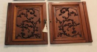 French Antique Carved Cabinet Doors - French Country Decor
