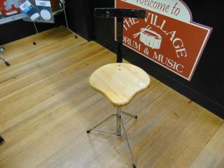 Vintage W&a Wood Seat Drum Throne With Backrest
