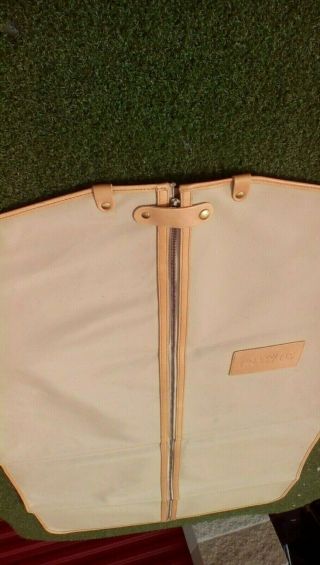King Ranch Canvas & Leather Trim Suit Garment Bag Classic Vintage