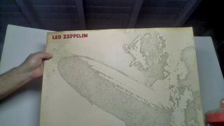 Vtg.  1968 Led Zepplin 1st.  Album Record Store Display Card Lg.  30x30in Orig Vg