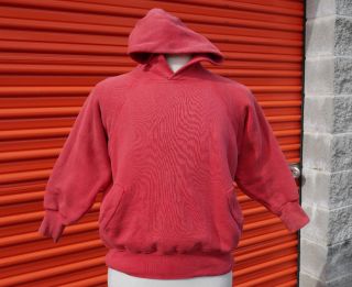Price Drop Today Vtg 50s Sun Faded Cotton Sweatshirt Hoodie D Two Ply Red