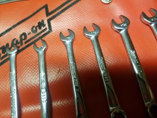 Snap On Tools 9 pc SAE 6 pt Midget Wrench Set C90 Kit Vintage UNDERLINED 3