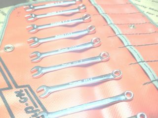 Snap On Tools 9 pc SAE 6 pt Midget Wrench Set C90 Kit Vintage UNDERLINED 6