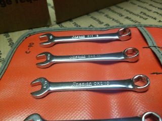 Snap On Tools 9 pc SAE 6 pt Midget Wrench Set C90 Kit Vintage UNDERLINED 7