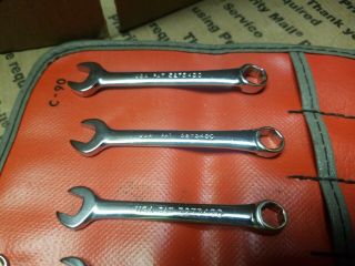 Snap On Tools 9 pc SAE 6 pt Midget Wrench Set C90 Kit Vintage UNDERLINED 8
