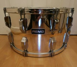 Vintage & Rare Remo Quadura Pts 14 " X 8 " Snare Drum Made In U.  S.  A.  1980 
