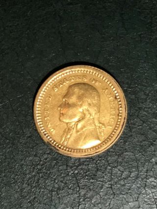 Us $1 Gold 1903 - P Jefferson Louisiana Purchase Expo Rare Collector Dollar Coin