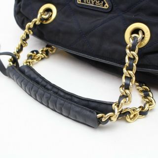 Authentic Vintage Prada Hand Bag Black Nylon 368097 6