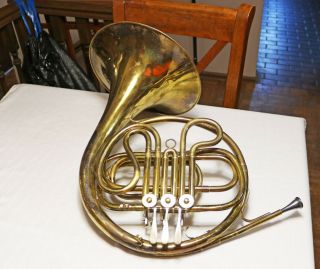 Vintage Pan American French Horn Elkhart Indiana W Mouthpiece