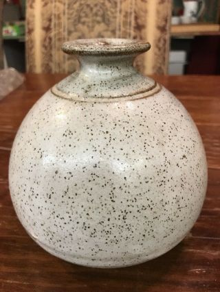 Vintage Puerto Rico Art Pottery Vase 5.  5 Tall By Artist Carlos 2