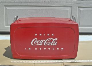 Vintage Coca - Cola Embossed Metal Cooler,  Tray Drink Coca Cola In Bottles 3