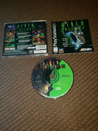 Alien Trilogy Playstation 1,  1996 Ps1 Game Complete Rare Black Label Small Case