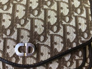 Authentic Vintage Christian Dior Brown Monogram Tapestry Purse / Handbag 7