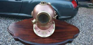 Brass Diving Helmet Anchor Engineering Germany Full Size 1921 Mark V Navy Mask