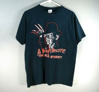 Vintage A Nightmare On Elm Street Freddy Krueger Movie Promo T - Shirt Sz M Rare