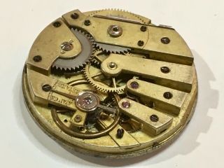 ANTIQUE EARLY PATEK PHILIPPE UNSIGNED STEM WIND CYLINDER POCKET WATCH MOVEMENT. 2