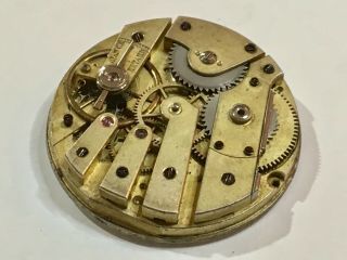 ANTIQUE EARLY PATEK PHILIPPE UNSIGNED STEM WIND CYLINDER POCKET WATCH MOVEMENT. 3