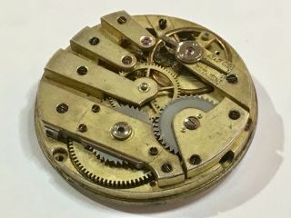ANTIQUE EARLY PATEK PHILIPPE UNSIGNED STEM WIND CYLINDER POCKET WATCH MOVEMENT. 4